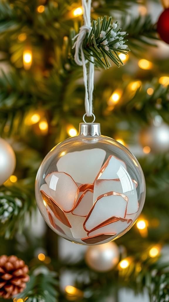 Holiday Ornaments With Sea Glass Sparkle
