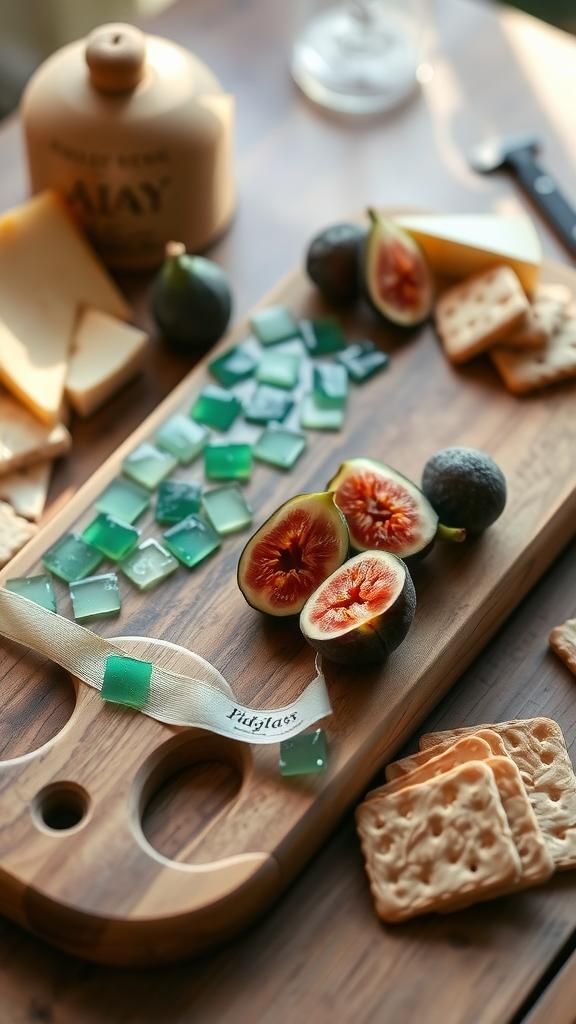 Sea Glass Topped Cheese Board Centerpiece
