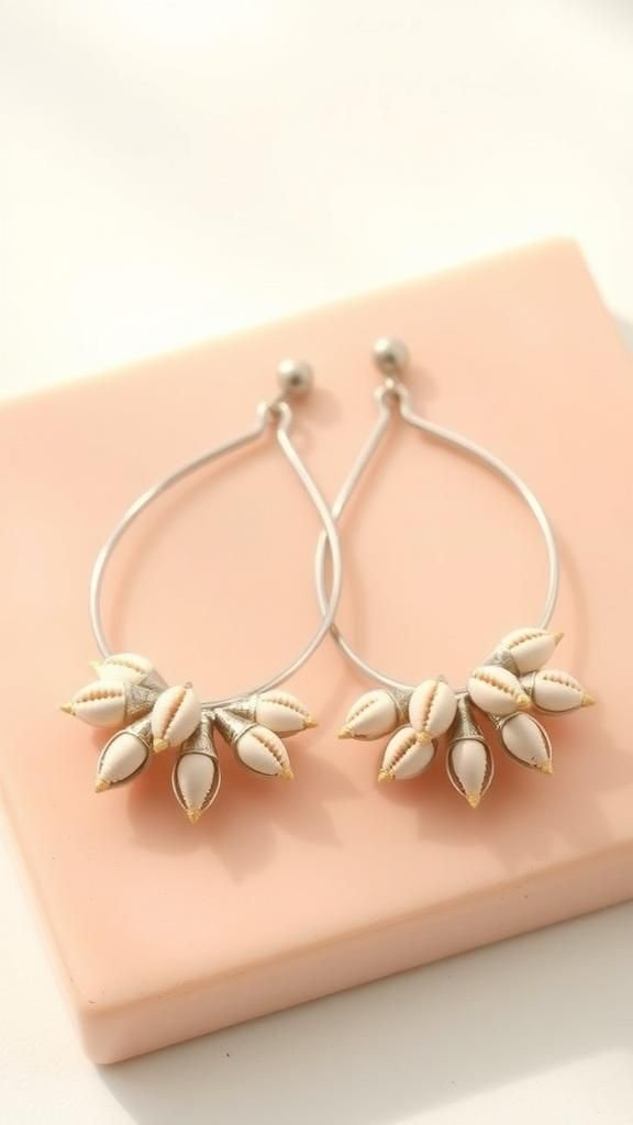 Clustered Tiny Shell Hoop Earrings