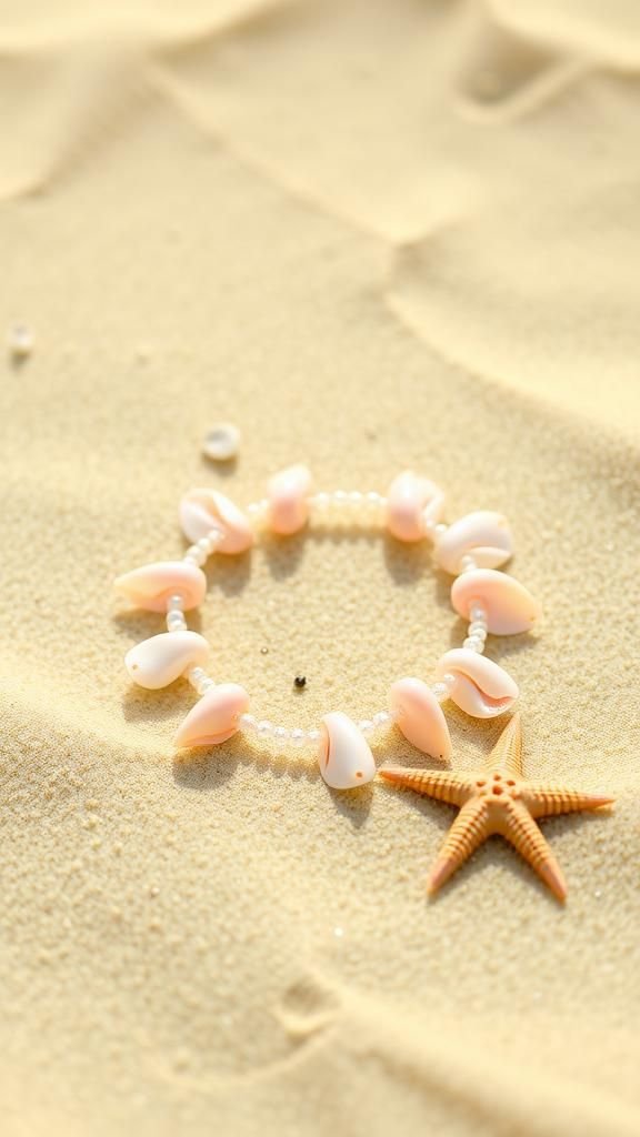 Delicate Shell And Pearl Anklet For Summer