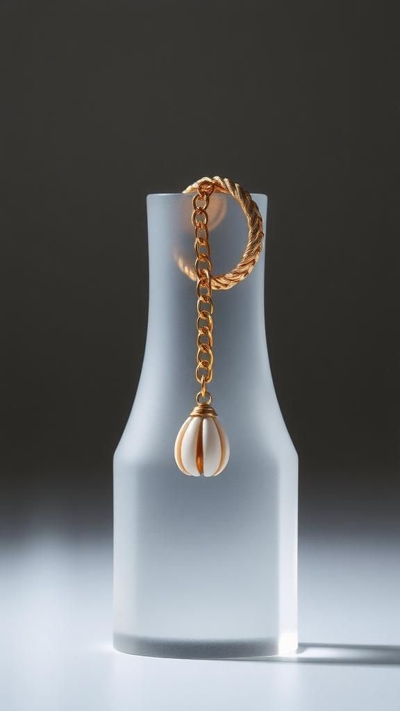 Ear Cuff With Shell Drop And Fine Chain