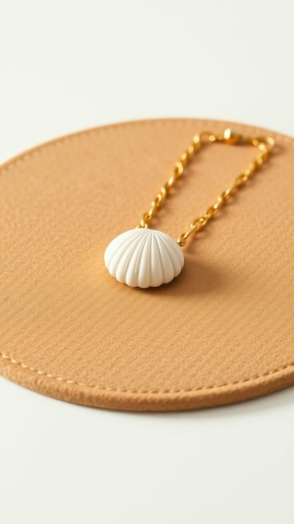 Hand Chain Bracelet With Shell Centerpiece