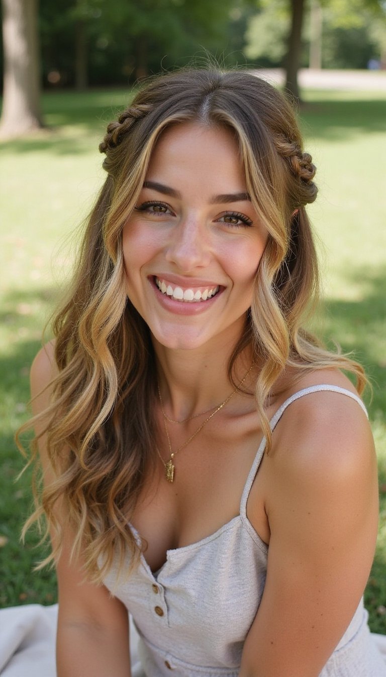 Braided Accents On A Layered Shag