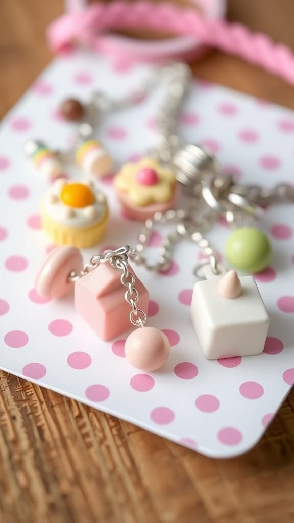 Kawaii Dessert Charm Bracelet With Pastel Sweets