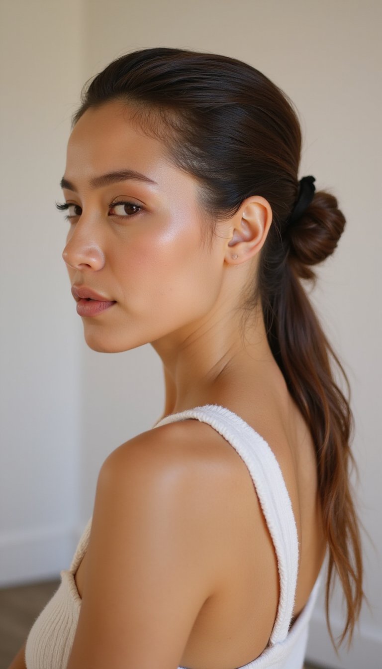 Low Sleek Pony With Volume At The Crown