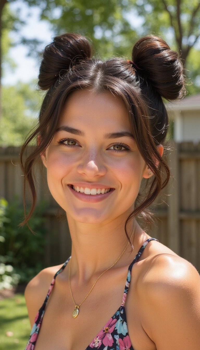 Double Bubble Ponytails for Playful Chic Vibes