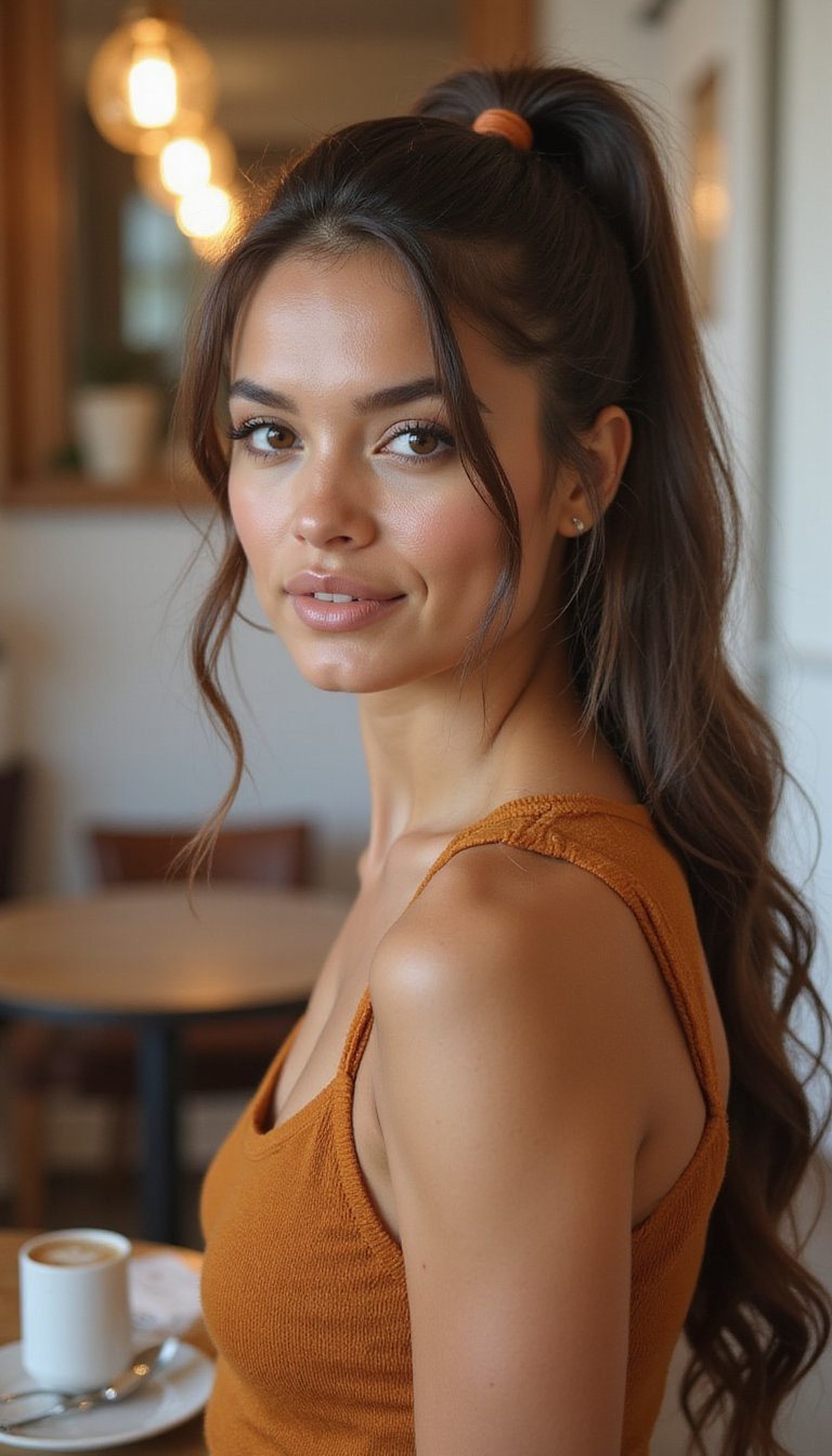 Half-Up Sleek Bubble Ponytail for Everyday Style