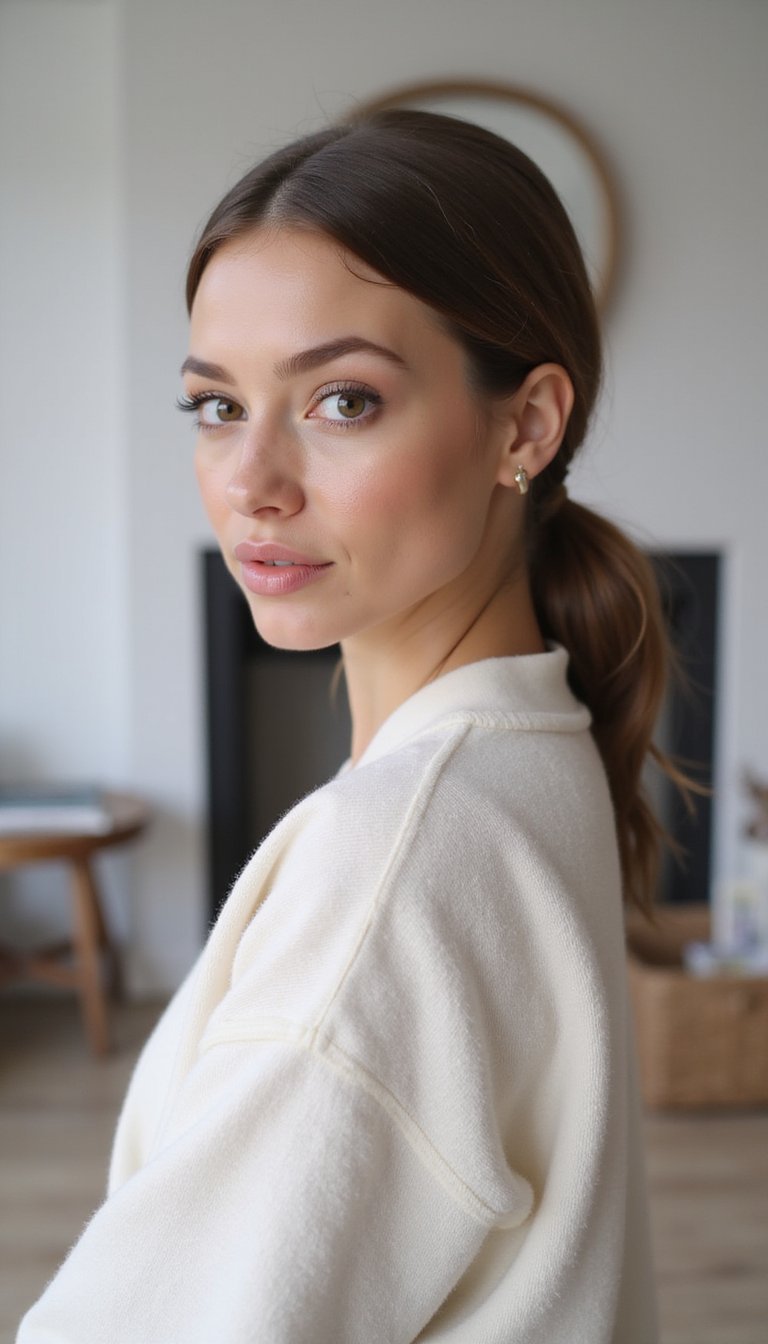 Minimalist Low Bubble Ponytail with Hidden Elastics