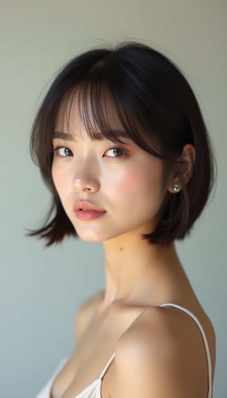 Short-Haired Bubble Ponytail Illusion with Volume