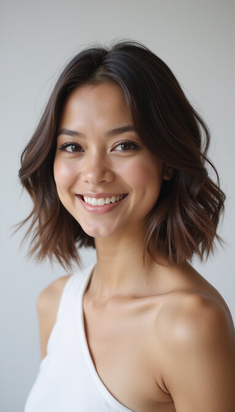 Shoulder-Length Lob With Subtle Face-Framing