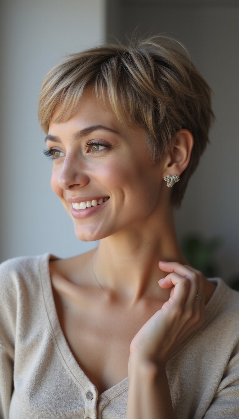 Soft Layered Pixie With Face-Framing Detail