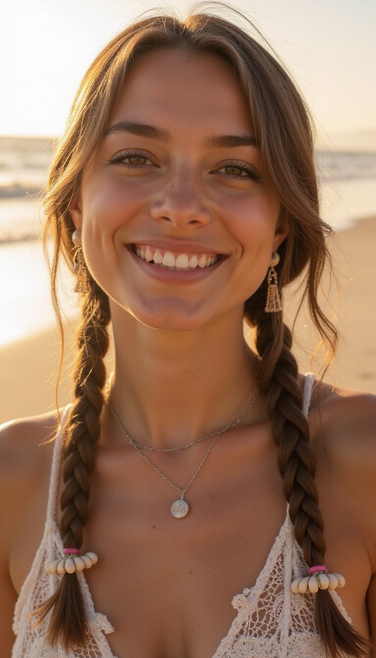 Stitch Braids With Beads And Natural Accessories