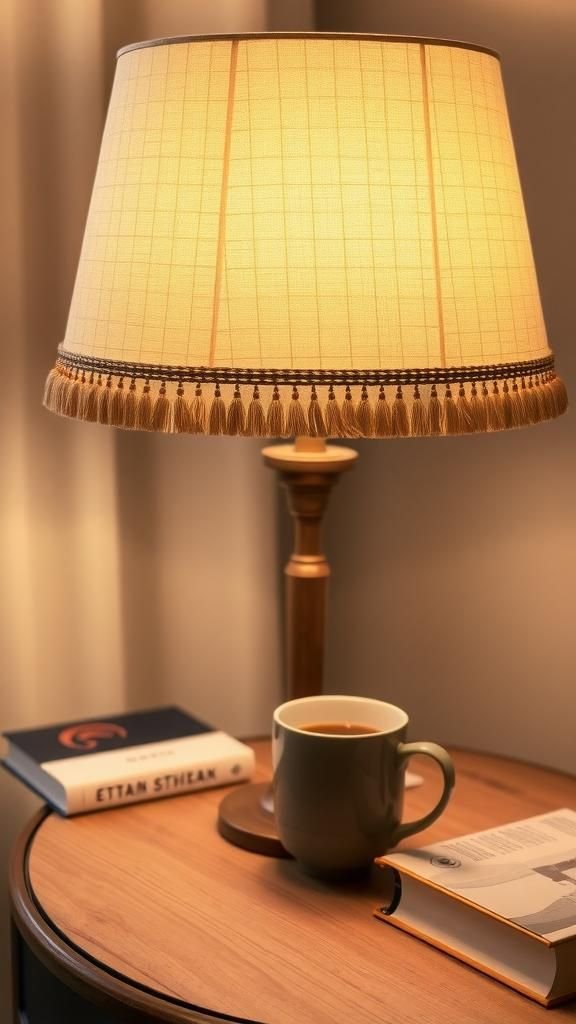 Lampshade Rim Finished With Tassel Fringe Trim