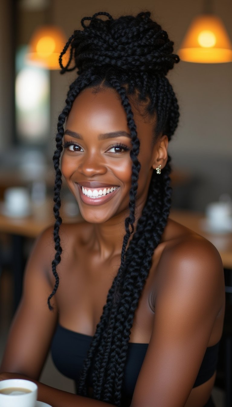 Low Messy Bun Using Butterfly Locs