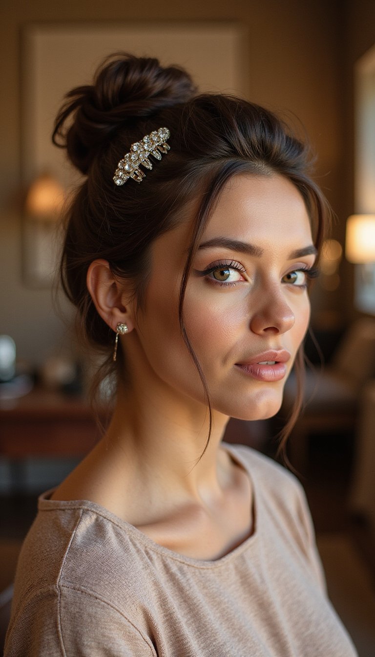 Chic French Twist Secured With Decorative Claw