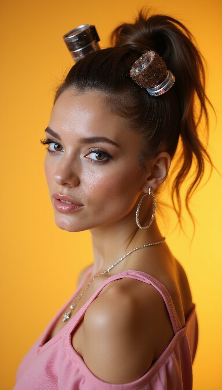 Sleek High Pony With A Voluminous Roller-Lifted Base