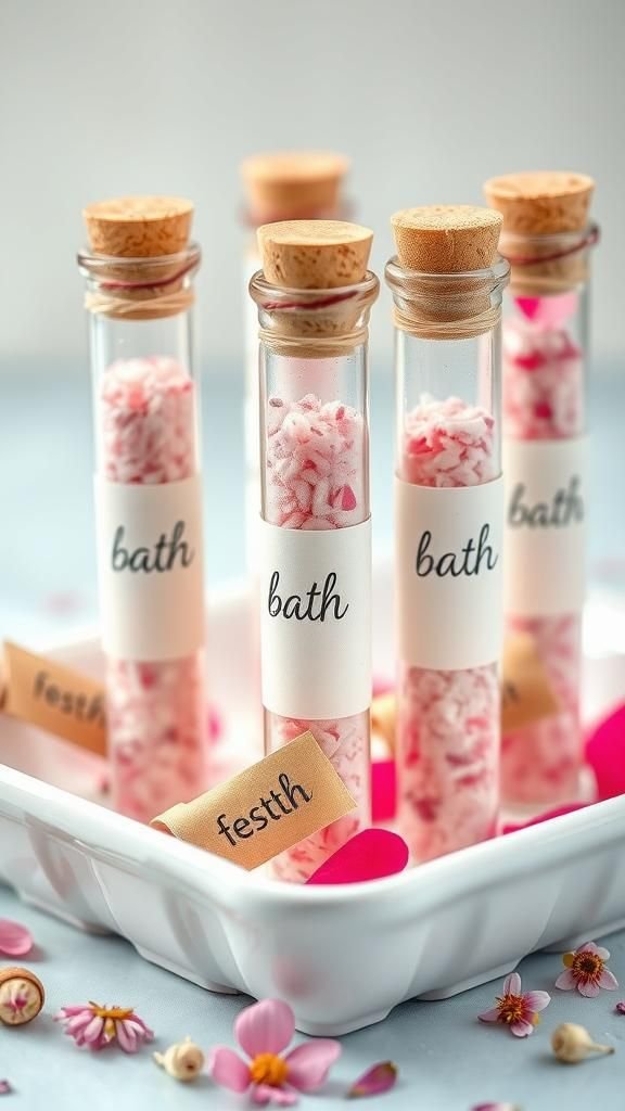 Botanical Bath Salt Test Tubes With Petals