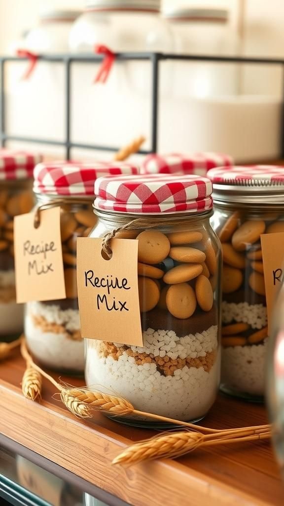 Cookie Mix Mason Jars With Rustic Recipe Tag