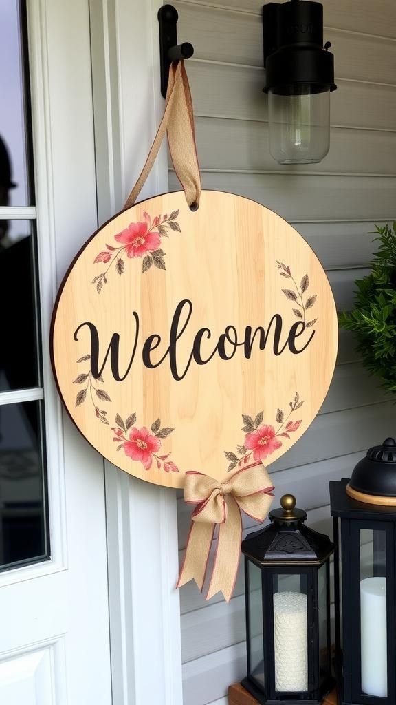 Seasonal Welcome Round With Florals And Script