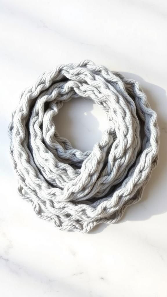 Infinity scarf with gentle lace and cozy halo