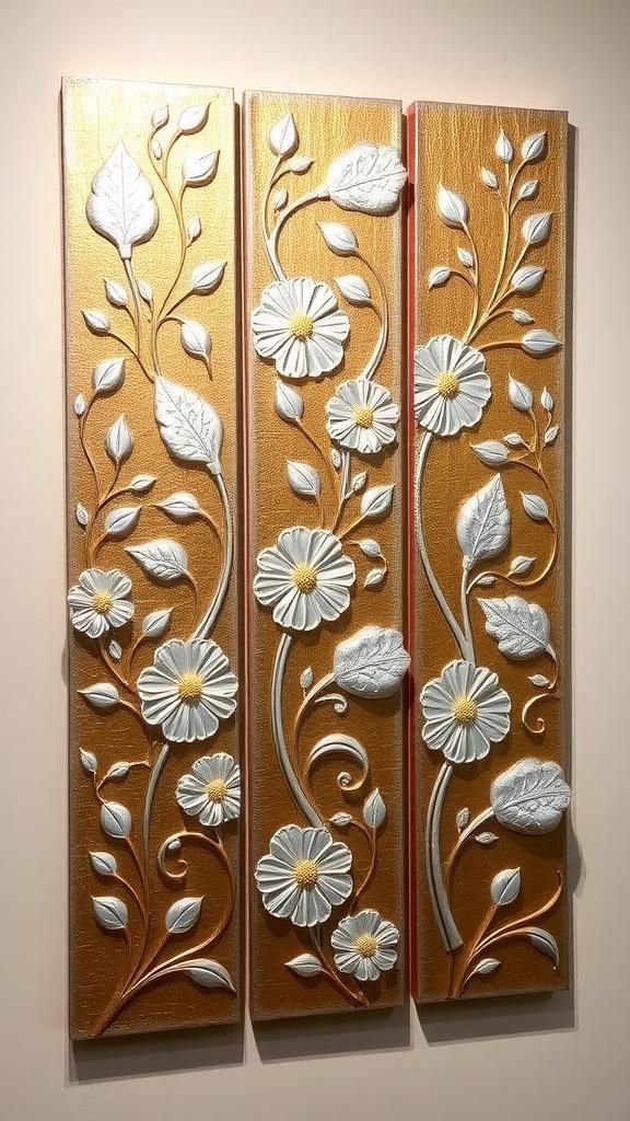 Foil embossing panels with botanical textures