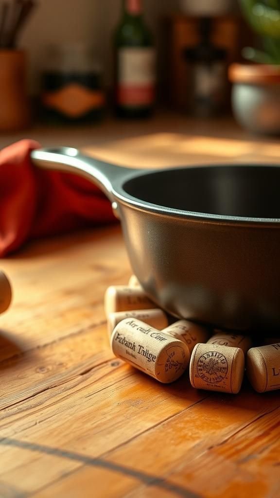 Wine cork trivet with rustic charm