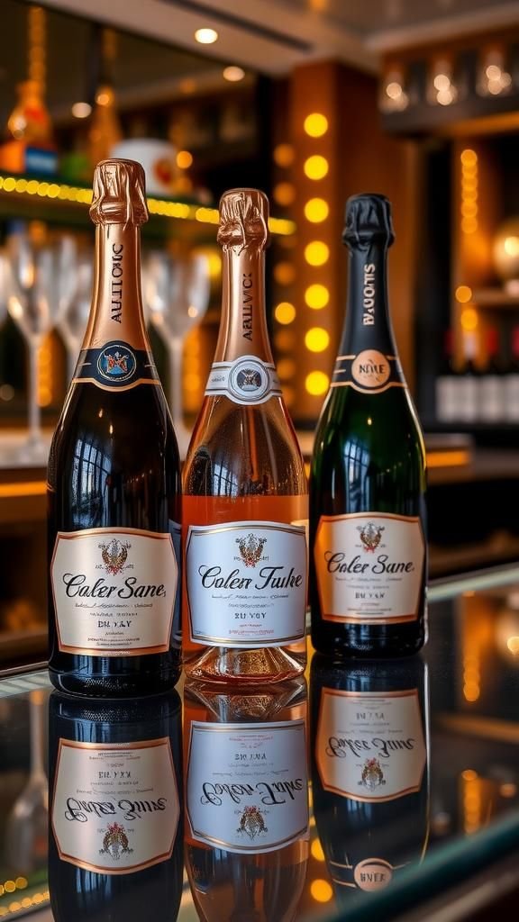 Custom champagne bottle labels to mark the night