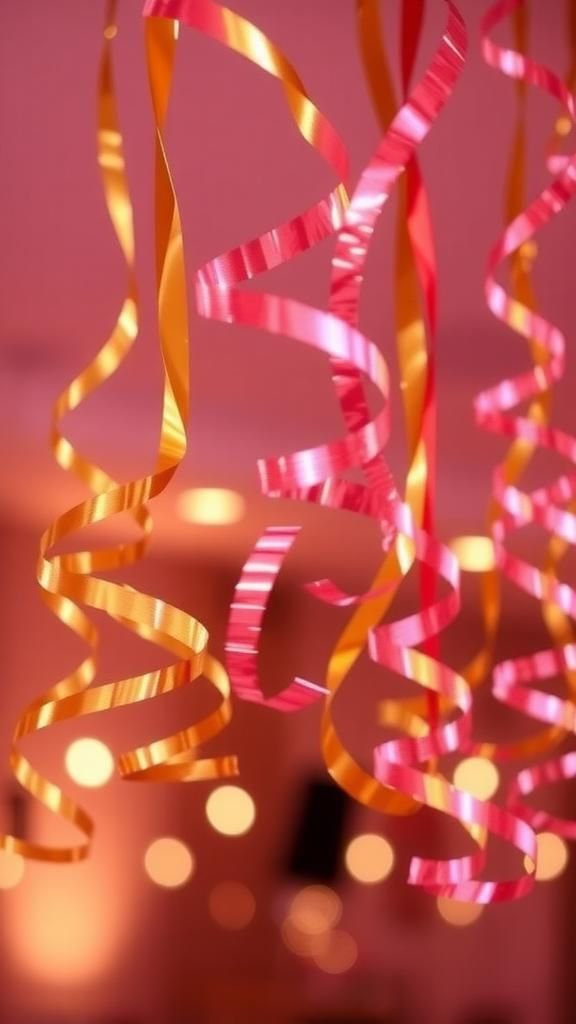 Floating foil whirls for kinetic overhead decoration