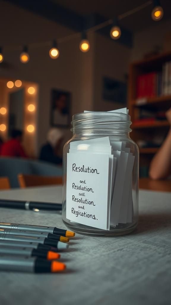 Resolution cards displayed like tiny wish notes