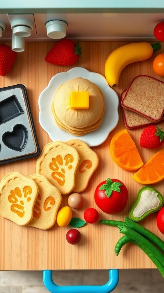 Felt food for pretend kitchen play set