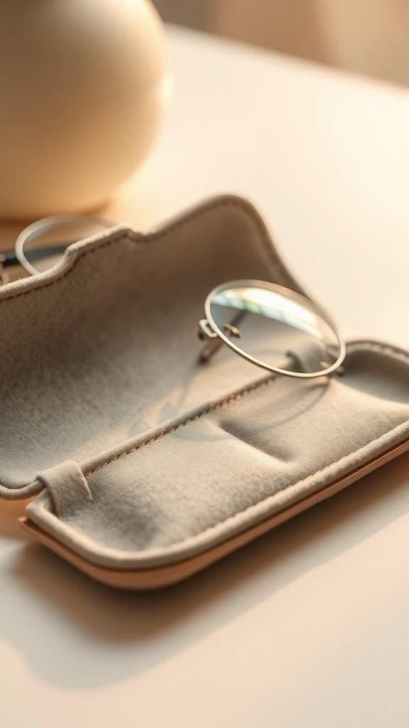 Handy felt eyeglass case with soft lining