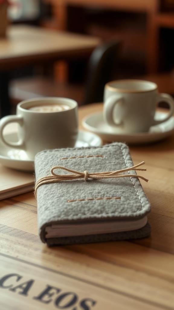 Mini felt notebooks with soft covers