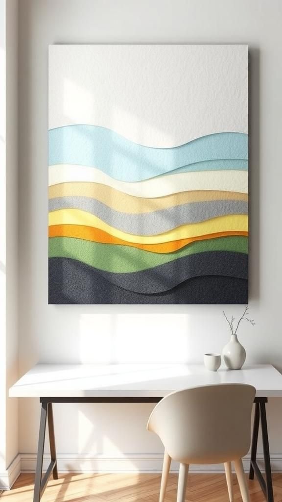 Serene felt wall art with soft gradients