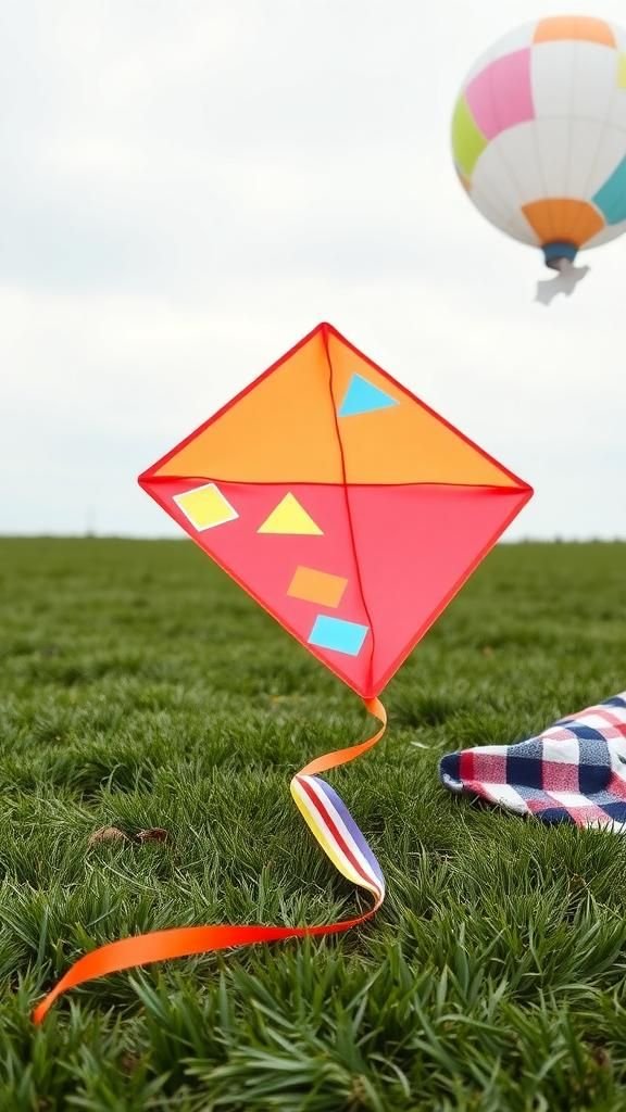 Foam kite with a ribbon tail for windy days