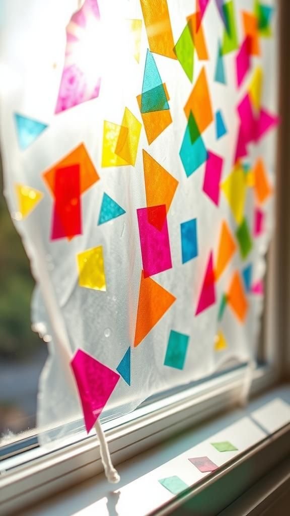 Spring suncatcher with sticky contact paper charm