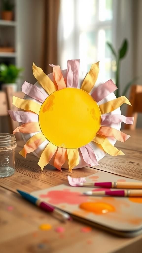 Sunburst paper plate craft for sunny afternoons