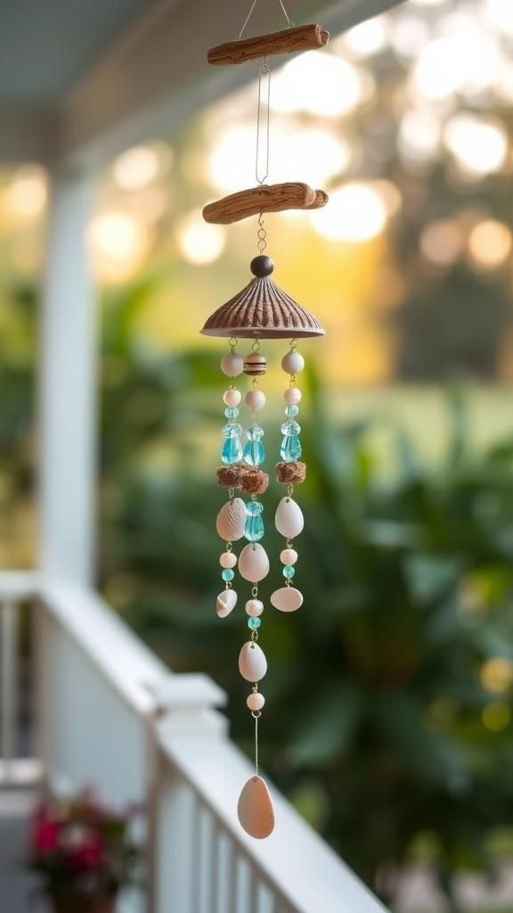 Wind chime from shells and beads for porch music