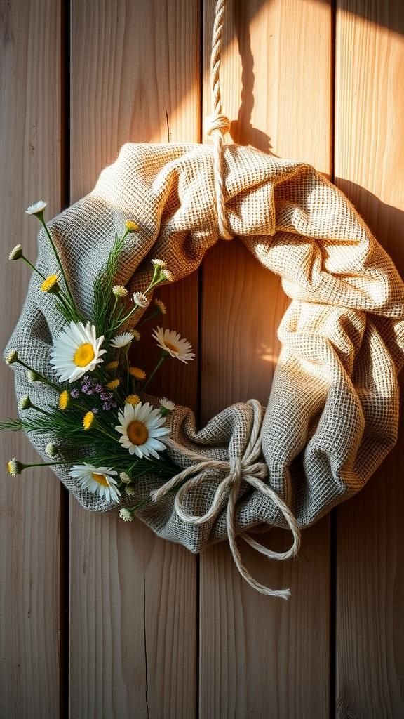 Burlap and wildflower mix: rustic spring charm