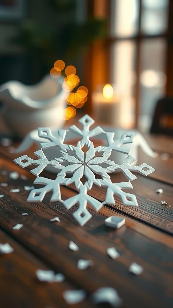 Classic folded snowflake with scalloped edges