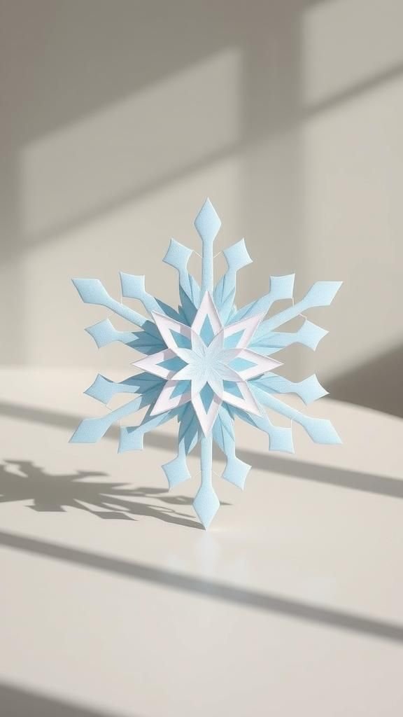 Layered cardstock snowflake with shadow play