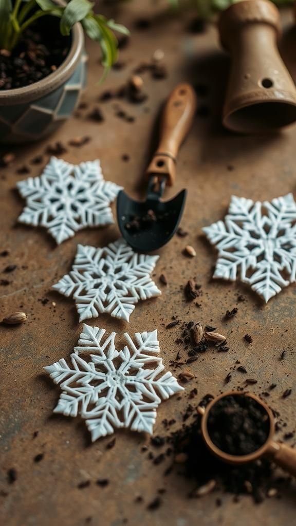 Seeded-paper snowflake that flakes away naturally