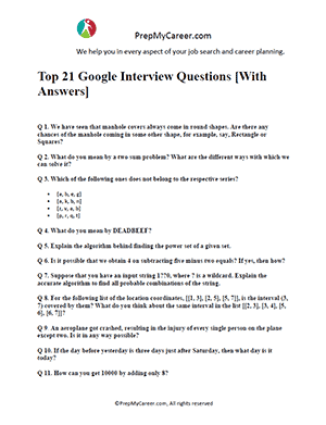 Google Interview Questions 1