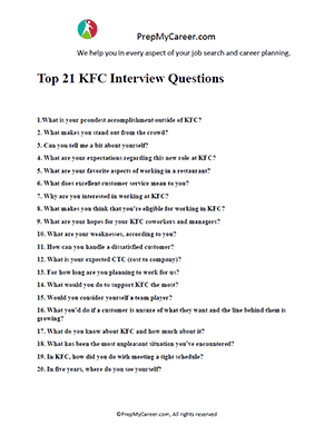 KFC Interview Questions
