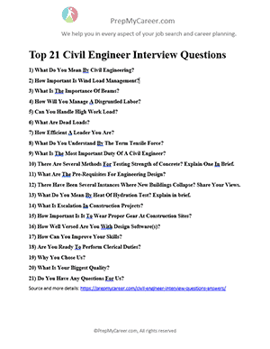 Civil Engineer Interview Questions