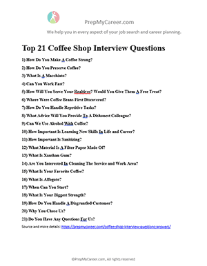 Coffee Shop Interview Questions