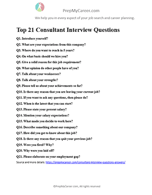 Consultant Interview Questions