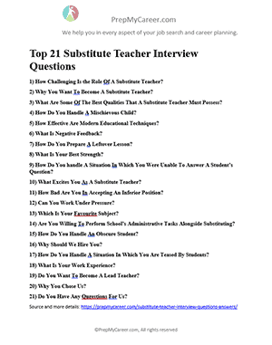 Substitute Teacher Interview Questions