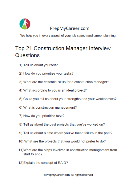 Construction Manager Interview