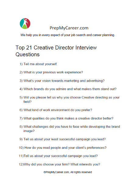 Creative Director Interview Questions
