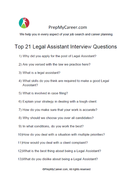 Legal Assistant Interview Questions